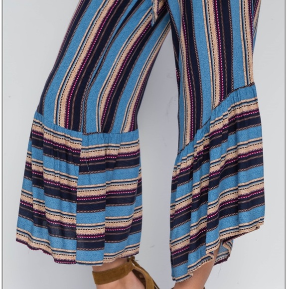 Closet clear🚨stripes strapless flare leg jumpsuit - Picture 6 of 6